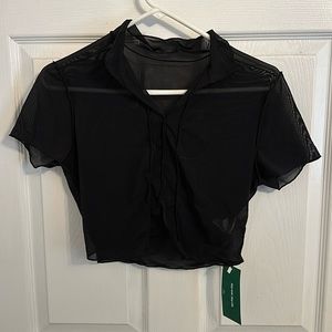 Sheer black crop top